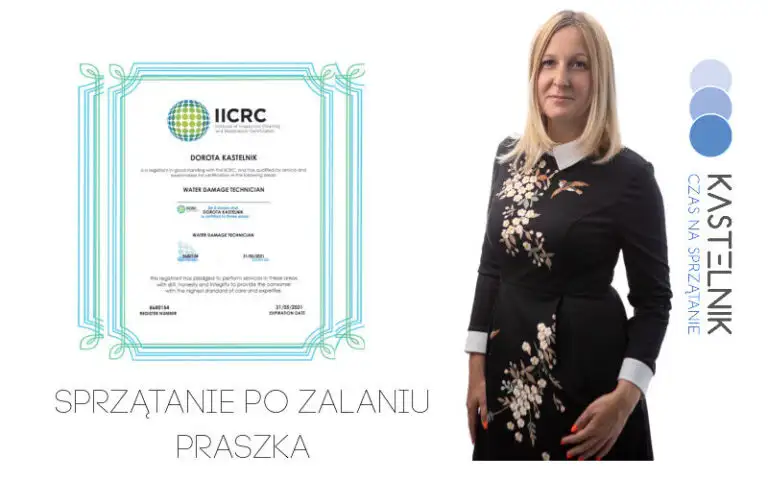 Dorota Kastelnik - osuszanie i odgrzybianie piwnicy certyfikat IICRC.