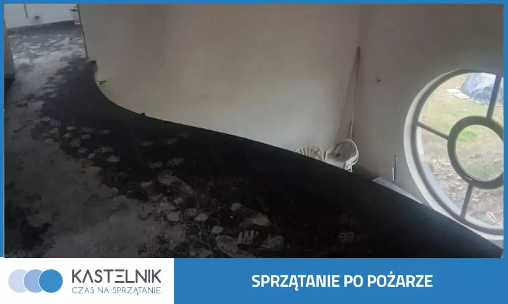 Sprzątanie po pożarze na terenie województwa śląskiego