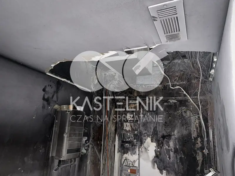 Sprzątanie mieszkania po pożarze w Konstantynów Łódzki.