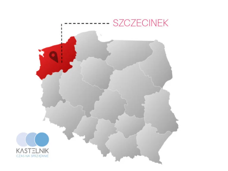 Obszar działania firmy Kastelnik - Szczecinek, Zachodniopomorskie