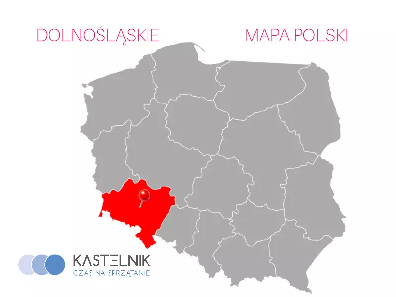 Obszar działania firmy Kastelnik - Wrocław, Wałbrzych, Legnica.